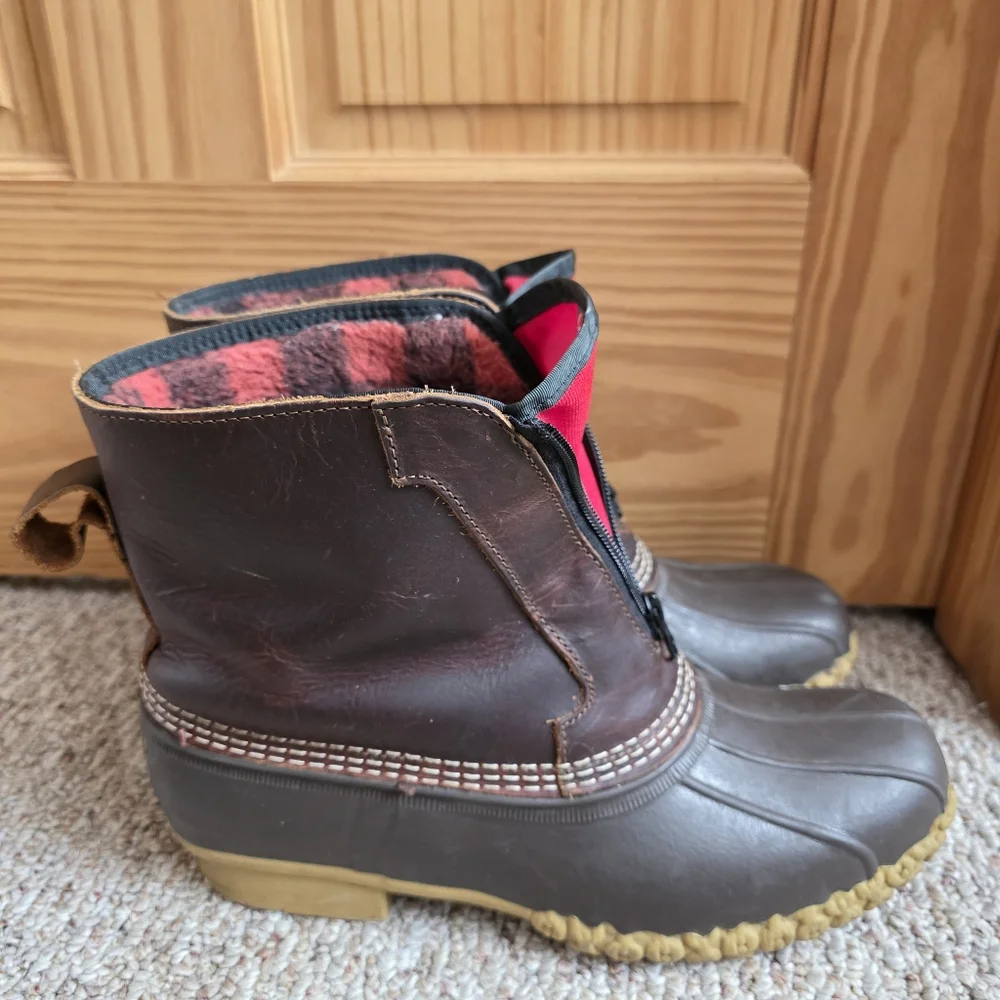 LL Bean Bean Boots Mens 10 Insulated Fleece-Lined Front Zip Gorpcore Duck Boot
